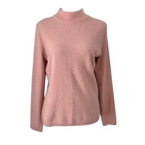 PRIVE 100% Cashmere Blush Pink Mock Turtleneck Sweater Medium